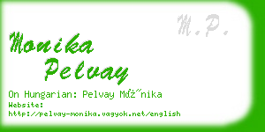 monika pelvay business card